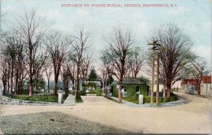 Providence RI Entrance North Burial Ground Cemetery Unused Seddon Postcard F82