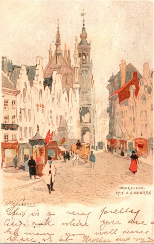 Belgium Brussels Rue Au Beurre 1902