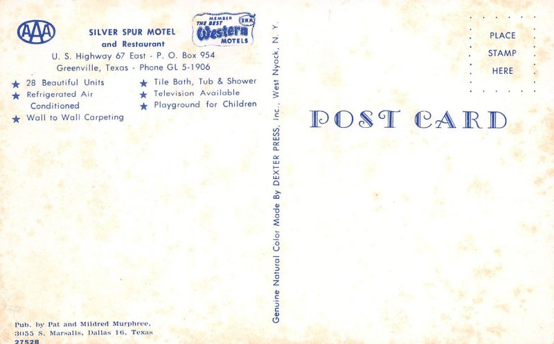 Greenville, Texas, Silver Spur Motel, AA366-2