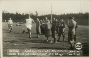 Sports Track Field Running Race Frankfurt Germany SIEGEL Real Photo Postcard