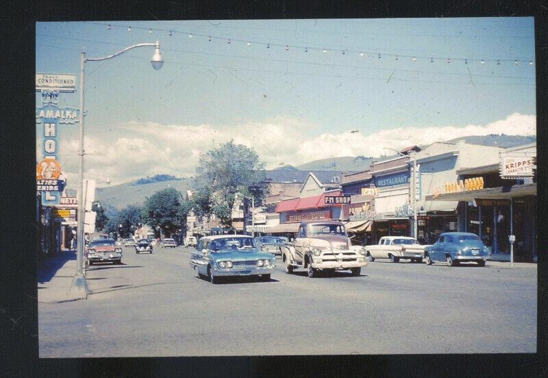 VERNON BRITISH COLUMBIA DOWNTOWN STREET SCENE OLD CARS PIOSTCARD COPY