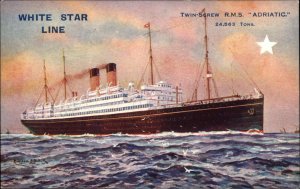 Liverpool White Star Line Twin-Screw RMS Adriatic Steamship c1910 PC