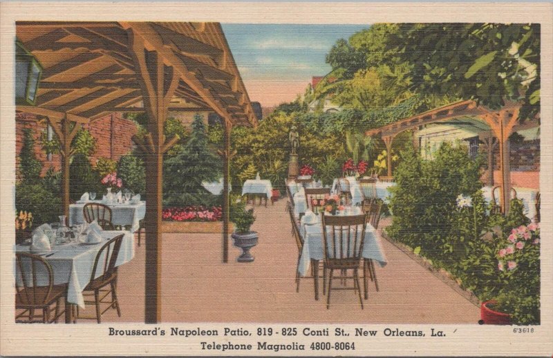 Postcard Broussard's Napoleon Patio New Orleans LA