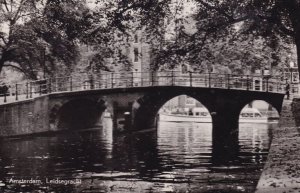 Amsterdam Leidsegracht Real Photo River Old Dutch Postcard