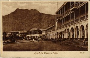 PC ROUND THE CRESCENT ADEN REAL PHOTO YEMEN (a32010)