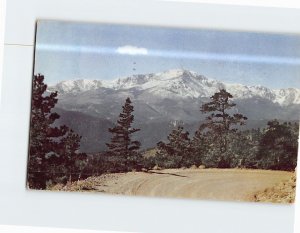 Postcard Snow Covered Pikes Peak Colorado Springs Colorado USA