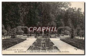 Bourges Old Postcard Garden Pres Fichaux The Rose Garden View d & # 39ensemble