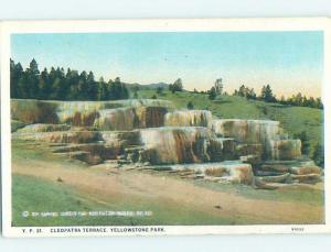 Unused W-Border CLEOPATRA TERRACE Yellowstone National Park Wyoming WY H2527