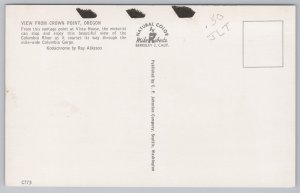 State View~Oregon~View From Crown Point Vista House~Columbia River~Vintage PC