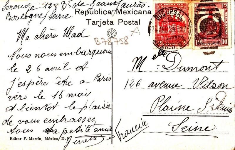 B78758 castillo de chapultepec  mexico scan front/back image 