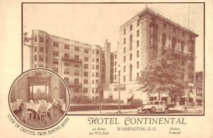 Washington DC Hotel Continental Multiview Antique Postcard K56586