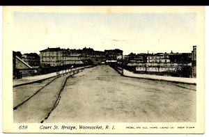 RI - Woonsocket. Court Street Bridge    (glitter)