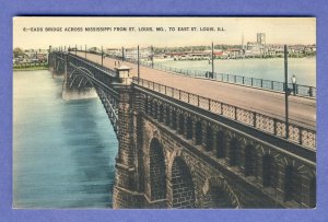 Eads Bridge Across Mississippi Postcard, St Louis, Missouri/MO To Illinois/IL