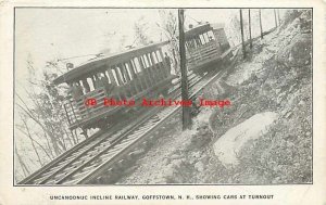 NH, Goffstown, New Hampshire, Uncanoonuc Incline Railway, Cars At Turnout