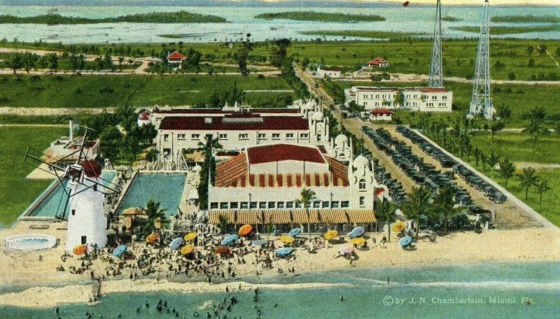 c. 1920 Windmill Pavilion Miami Beach Postcard P14 