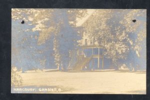 RPPC GAMBIER OHIO HARCOURT RESIDENCE STREET SCENE REAL PHOTO POSTCARD