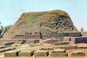 VINTAGE CONTINENTAL SIZE POSTCARD TAXILA ANCIENT CITY NEAR RAWALPINDI PAKISTAN