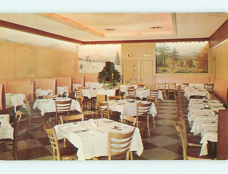 Unused Pre-1980 THE FAIRMONT RESTAURANT Rutland Vermont VT v6598