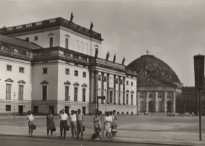 Hot Tourists at Babel Square East Berlin Opera House German RPC Postcard