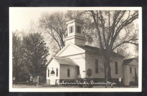 RPPC BROOKLYN MICHIGAN PRESBYTERIAN CHURCH VINTAGE REAL PHOTO POSTCARD