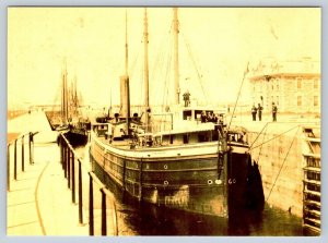 Great Lakes Freighter John Oades, Sault Ste Marie Ontario Reproduction Postcard