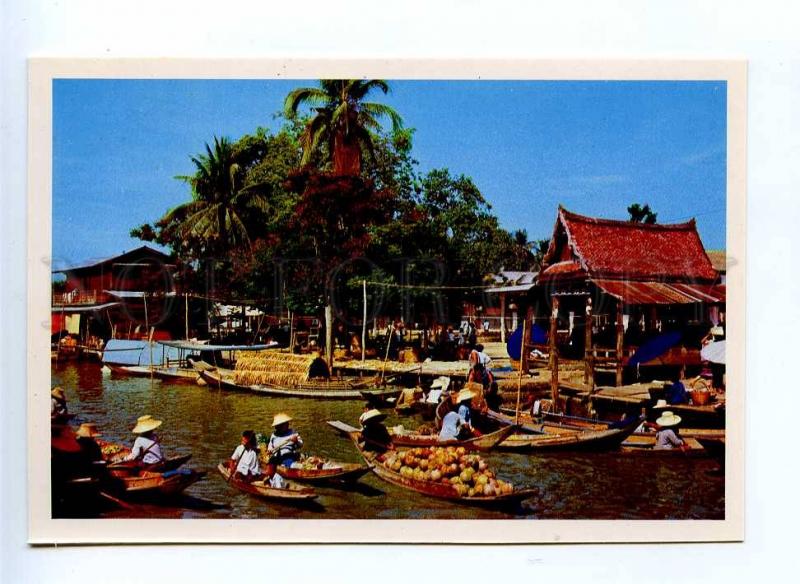 196745 Thailand Floating Market old postcard
