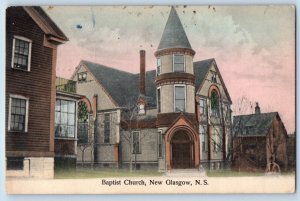 New Glasgow Nova Scotia Canada Postcard Baptist Church 1907 Posted Antique