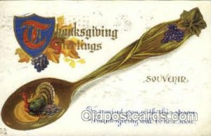 Thanksgiving 1913 light corner wear, postal used 1913