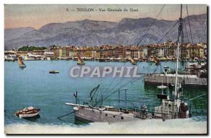 Old Postcard Toulon Vue Generale Du Quai Charter