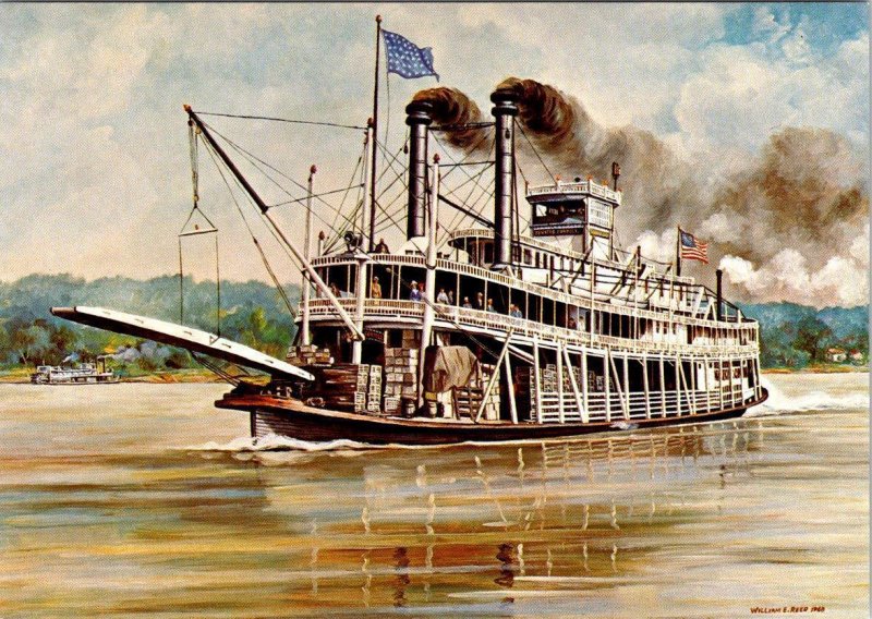 MS Mississippi  RIVERBOAT SENATOR CORDILL ~ Artist William E Reed  4X6 Postcard