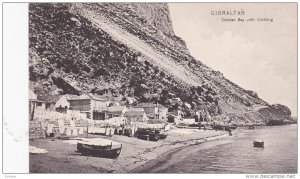 GIBRALTAR, 1900-1910s; Catalan Bay With Clothing, Boats