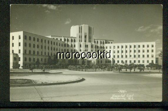 MONTERREY NUEVO LEON MEXICO RPPC POSTCARD HOSPITAL CIVIL REAL PHOTO 1950s ?