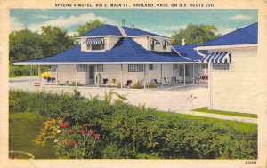 Spreng Motel US 250 Ashland Ohio 1956 linen postcard