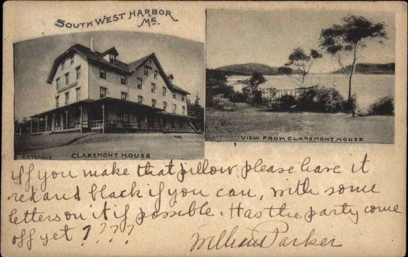 Southwest Harbor Maine ME Claremont House c1910 Vintage Postcard