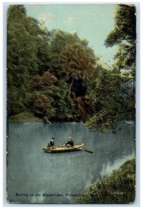 1914 Boating Wissahickon Philadelphia Pennsylvania PA Antique Vintage Postcard