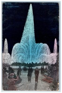 c1910 Scene of Luminous Fountain Vienna Austria Unposted Antique Postcard