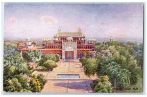 c1910 Akbar's Tomb Agra India Unposted Antique Oilette Tuck Art Postcard