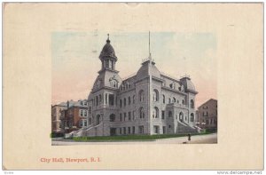 Street view showing City Hall,  Newport, Rhode Island, PU-1911