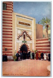 c1910 Entrance Hotel Du Nil Cairo Egypt Antique Oilette Tuck Art Postcard