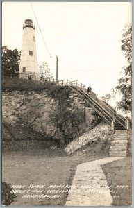 HANNIBAL MO LIGHT HOUSE MARK TWAIN MEMORIAL VINTAGE REAL PHOTO POSTCARD RPPC