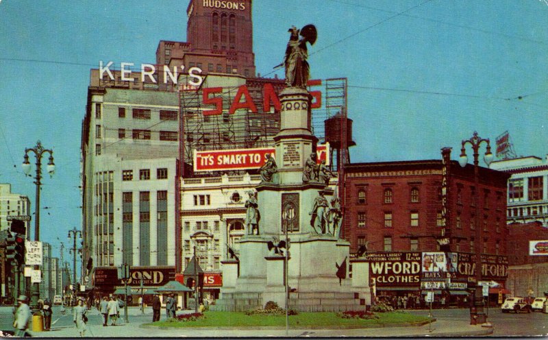 Michigan Detroit Woodward Avenue Looking North 1952