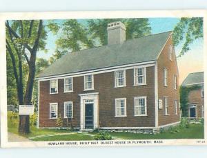 Unused W-Border HISTORIC HOME Plymouth Massachusetts MA d1025