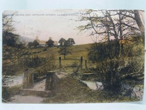 Shaky Bridge and Cefnllys Church Llandrindod Wales Vintage Antique Postcard 1904