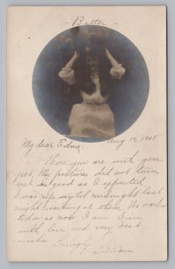 Photograph of Women with Bear Pelt?, Antique RPPC Photo Postcard c1908 P8