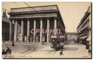 Old Postcard Dijon Tramway theater