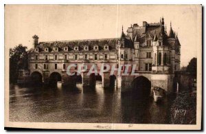 Postcard Old Chateaux of the Loire Chateau de Chenonceau Facade North East