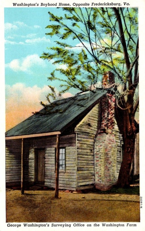 Virginia Fredericksburg George Washington's Surveying Office On The Wash...