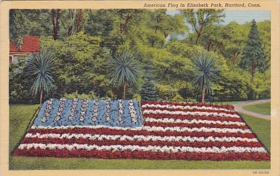 Connecticut Hartford American Flag In Elizabeth Park 1945