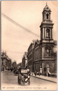 Holborn Viaduct And City Temple London England Nonconformist Church Postcard