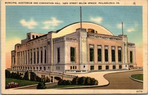 Vtg Municipal Auditorium Convention Hall Philadelphia Pennsylvania PA Postcard